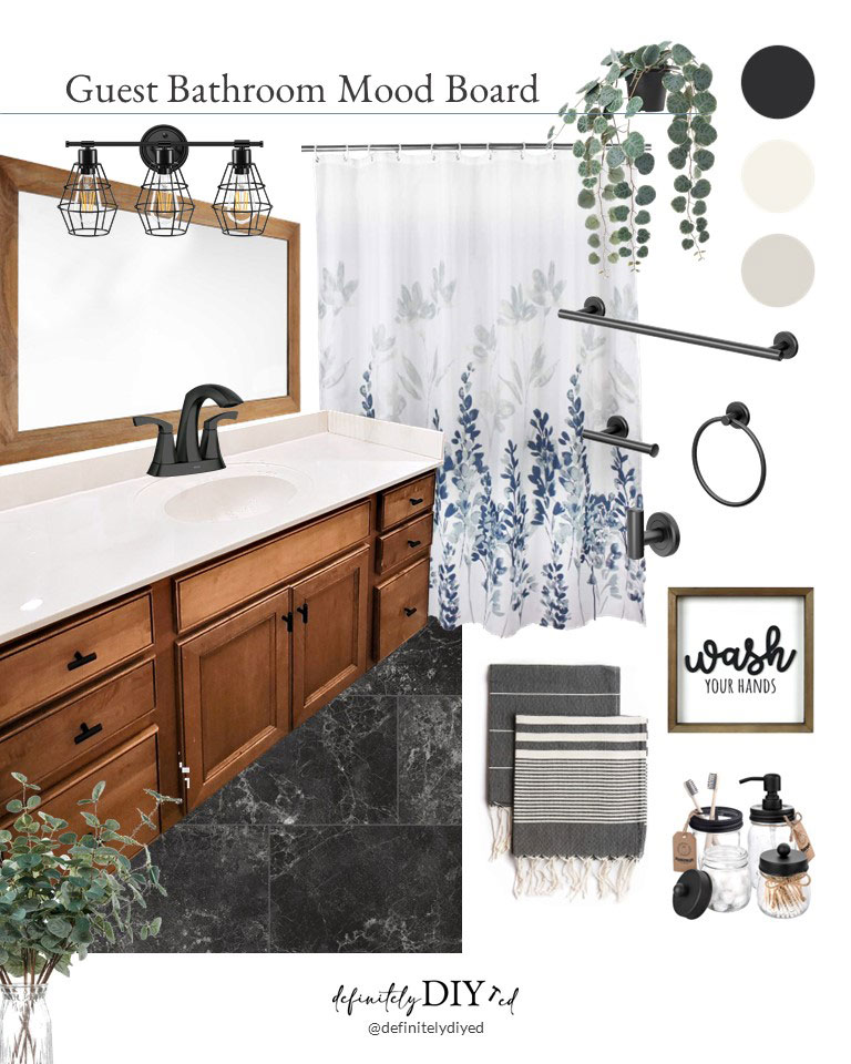 guest bathroom mood board